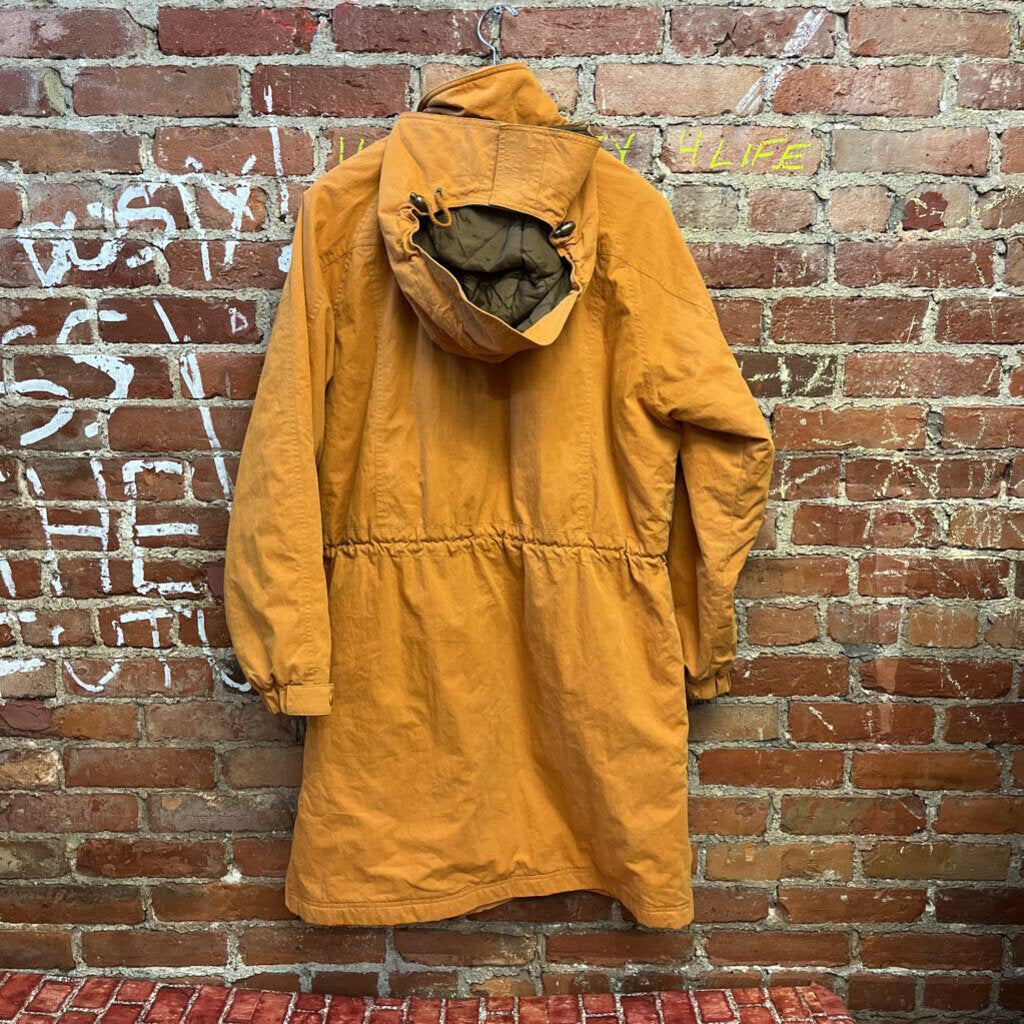 LL Bean Puffer Parka Jacket Orange Size M