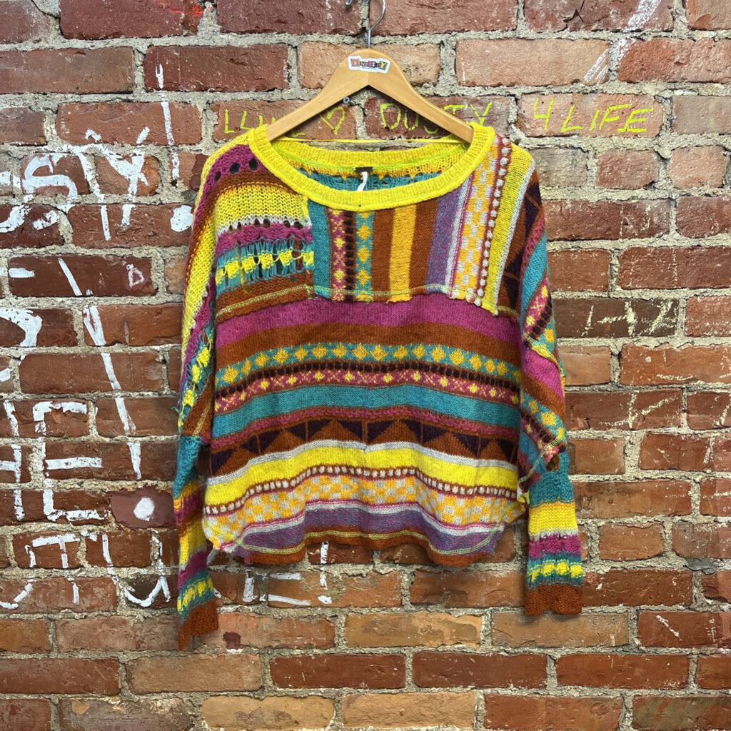 Free People Knit Aztec Pattern Sweater Size Small