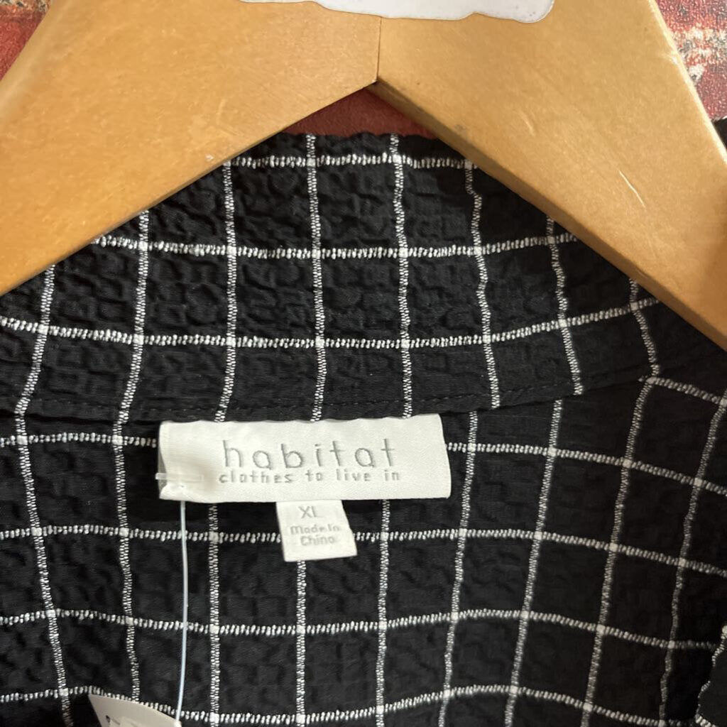 Habitat Plaid Oversized Button Up Black Size XL