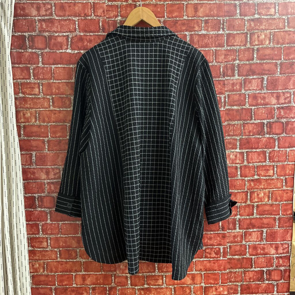 Habitat Plaid Oversized Button Up Black Size XL