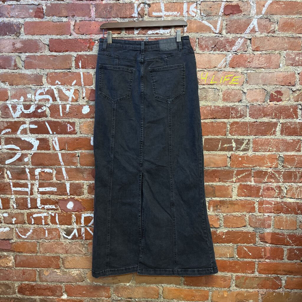 Cotton On Denim Maxi Skirt Black Size 6