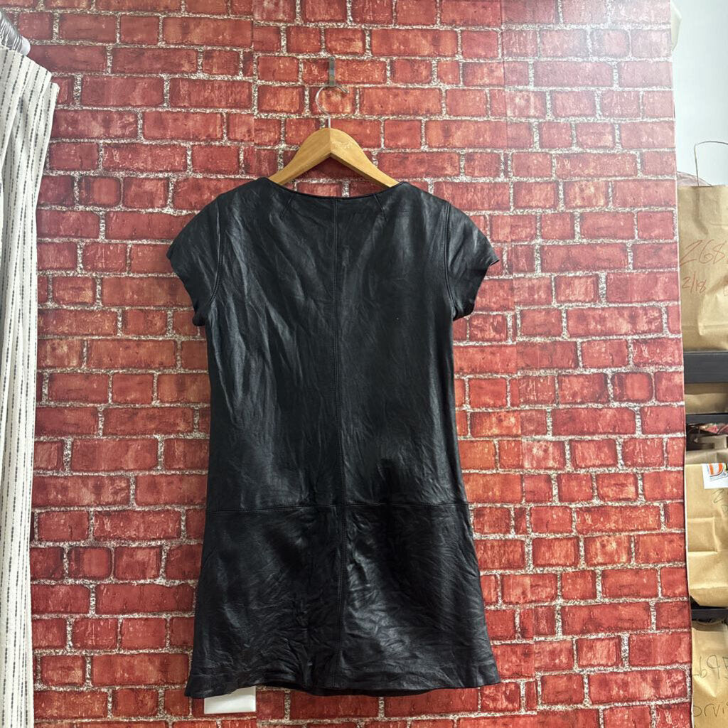 Jigsaw Leather Mini Dress black Size 8