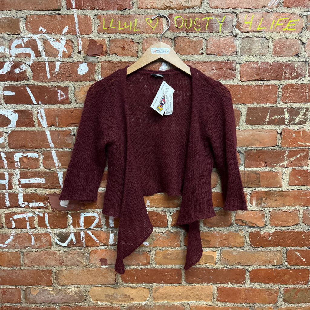 Wooden Ships Mohair Blend Cardigan Maroon S/M