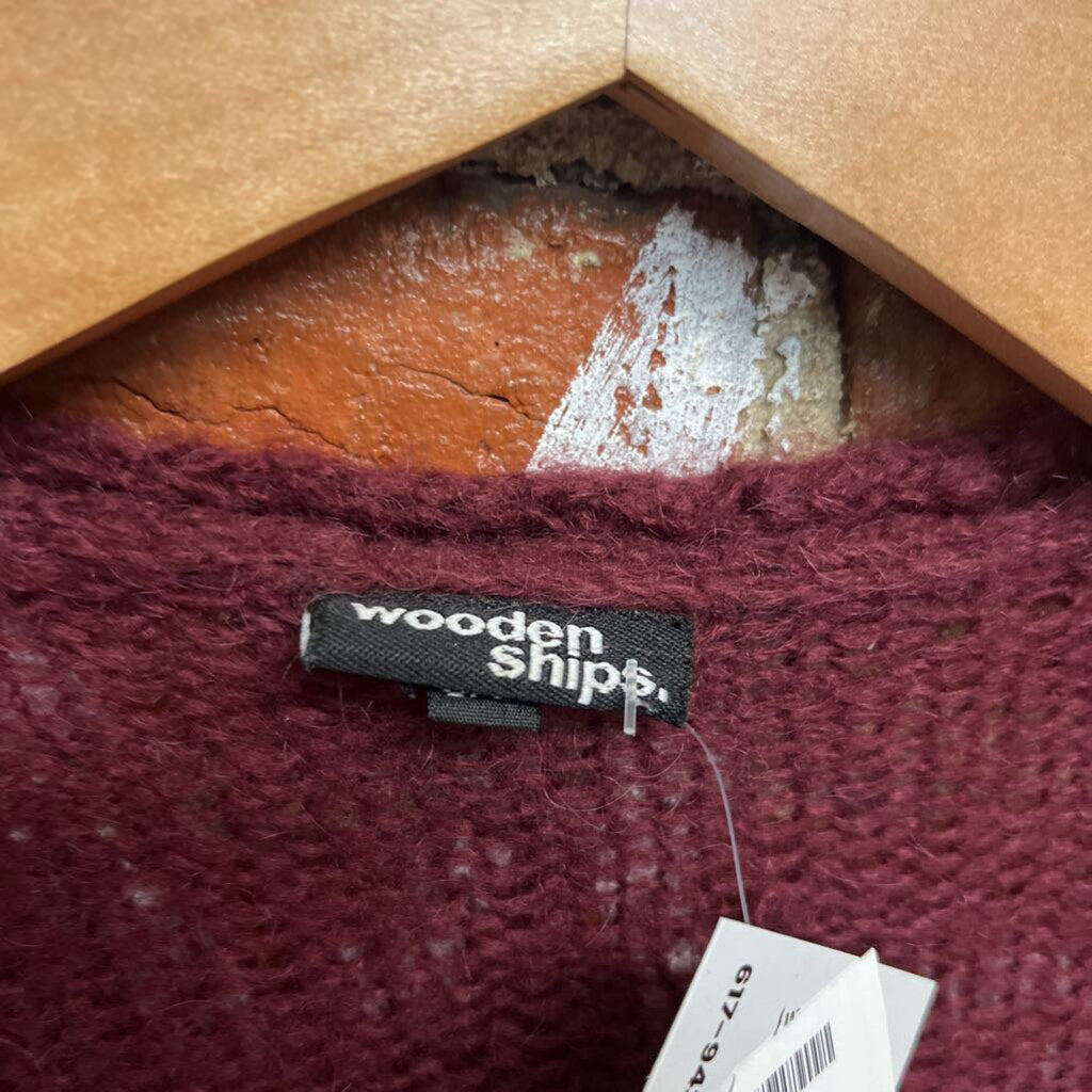 Wooden Ships Mohair Blend Cardigan Maroon S/M