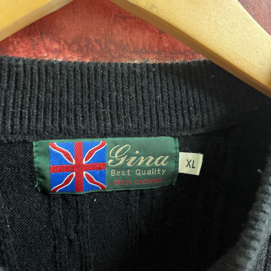 Gina 100% Cashmere Sweater Black Size XL