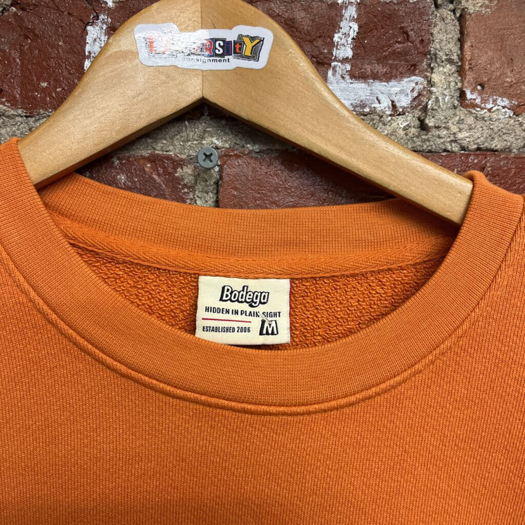 Bodega Solid Orange Crewneck Size Medium