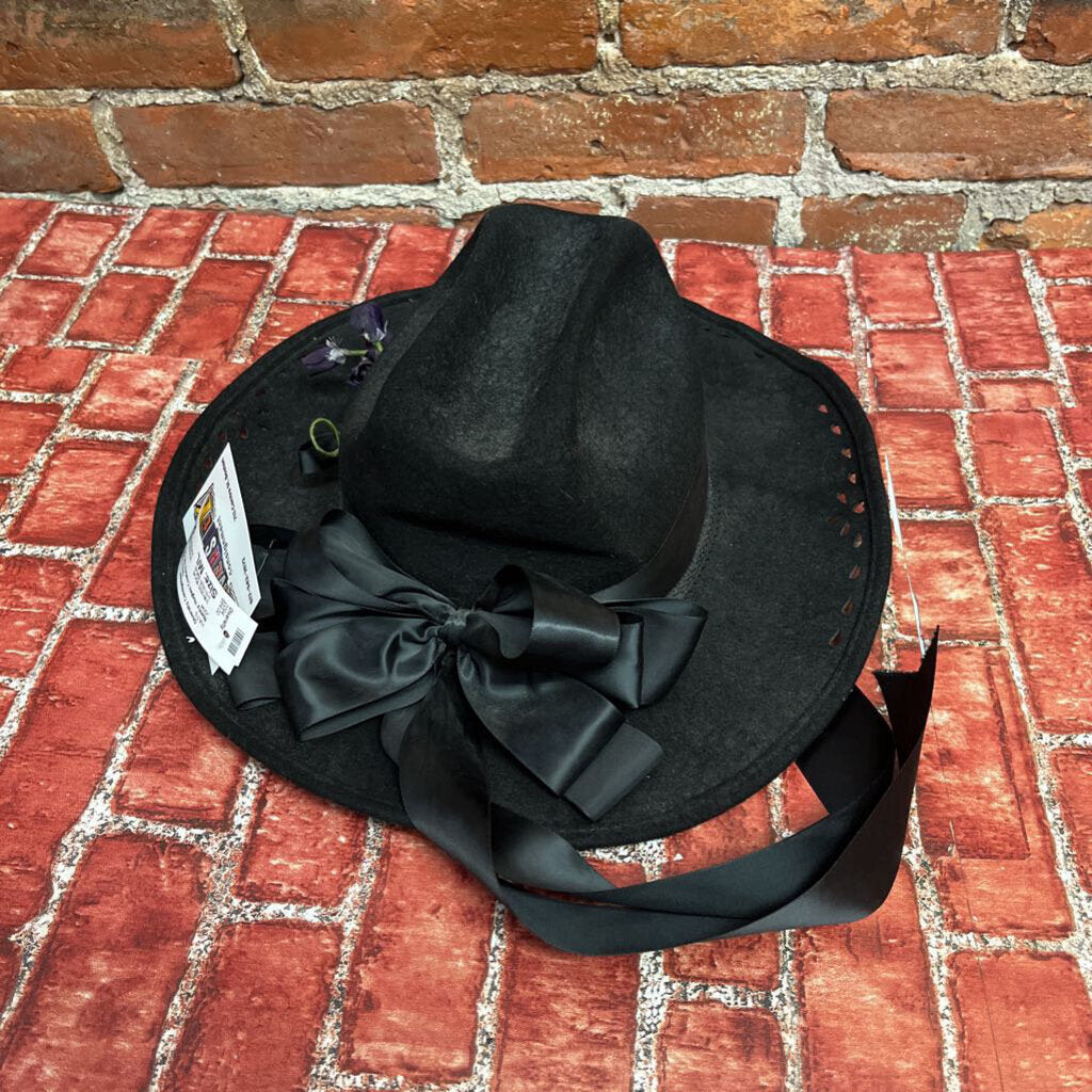 Nancy Hughes Cowboy Hat Co Black Felt Size M/L