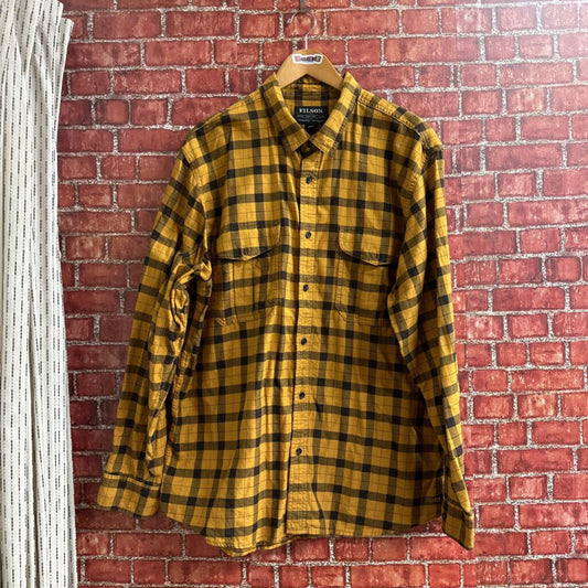 Filson Plaid button Down yellow Size XL