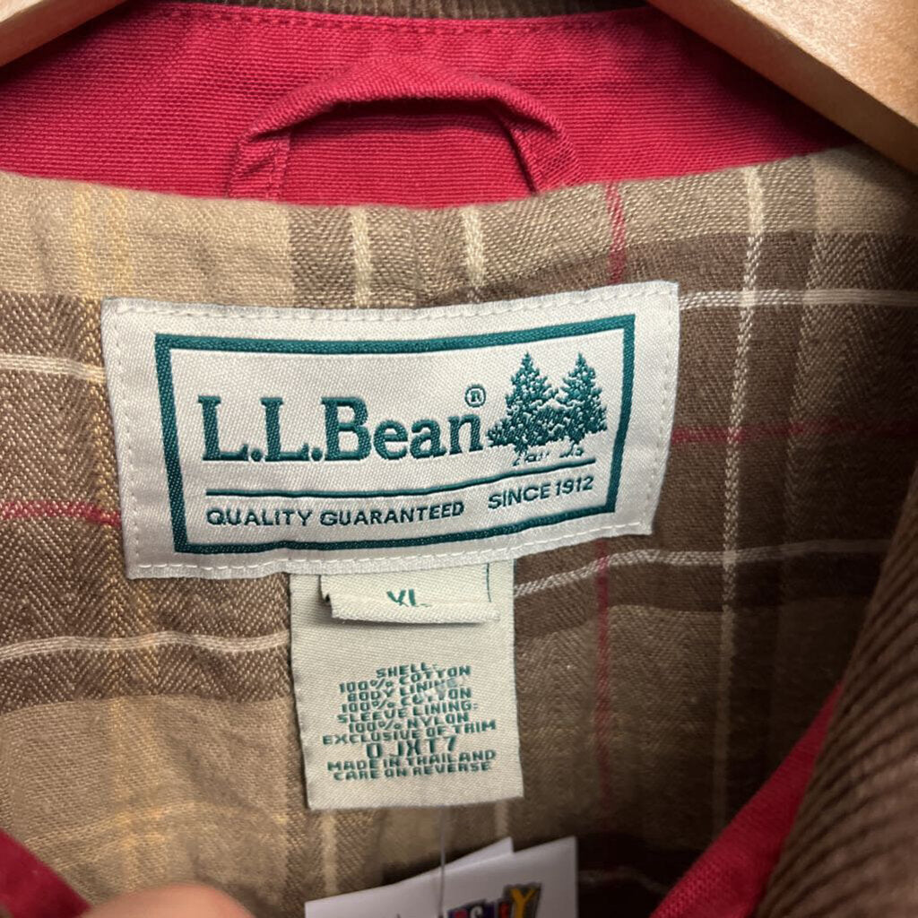 LL Bean Chore Jacket Red Size XL