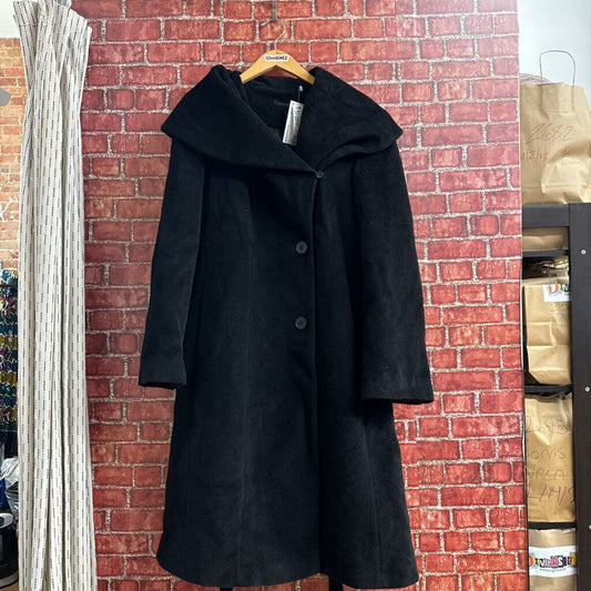 Calvin Klein Black Full Length Topcoat Alpaca Size 12