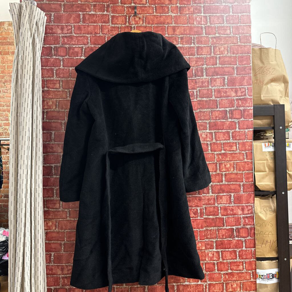 Calvin Klein Black Full Length Topcoat Alpaca Size 12