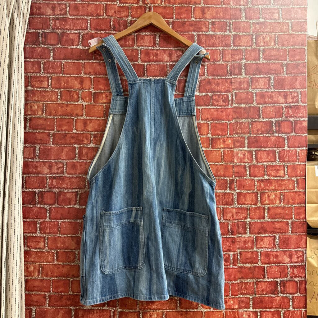 We The Free Overalls Blue Striped Size Large