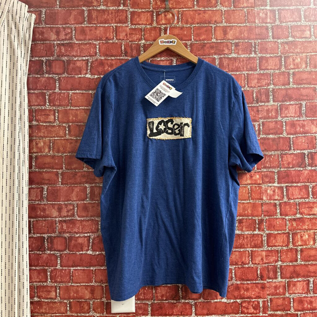 Locally Made Loser Patchwork Tee Blue Size XXL