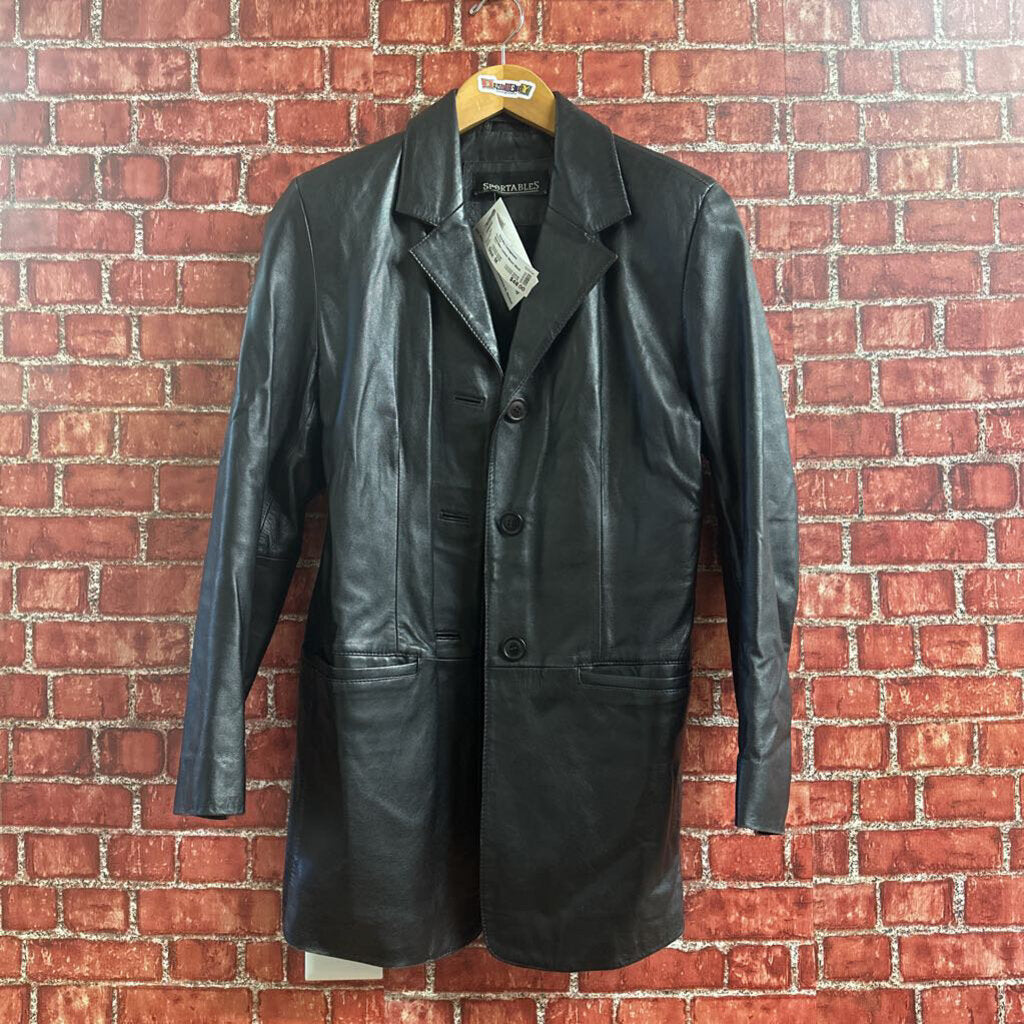 Sportables Leather Blazer Black Size M