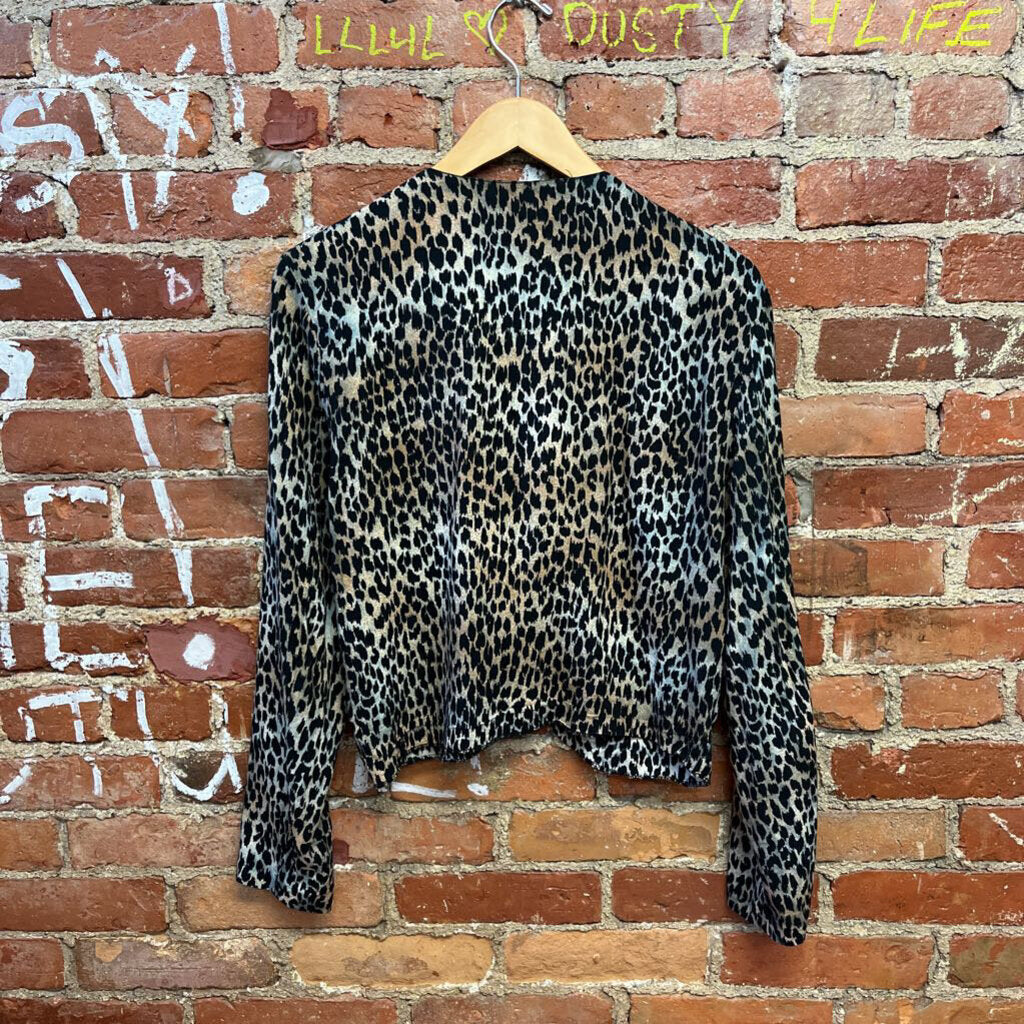 Unbranded Cheetah Button Top Size L