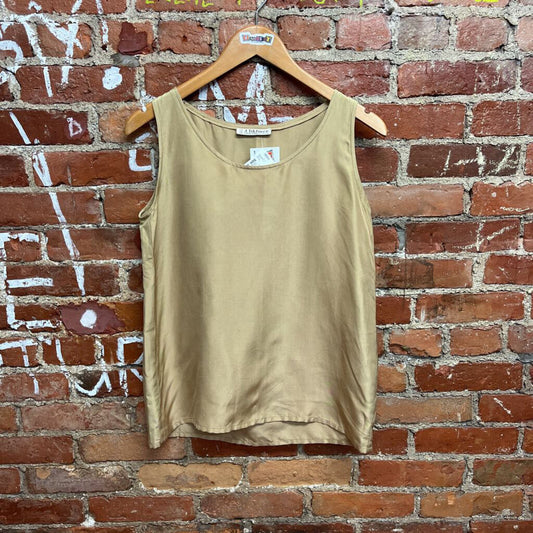 J.Tiktiner Silk Tank Top Gold Size Large