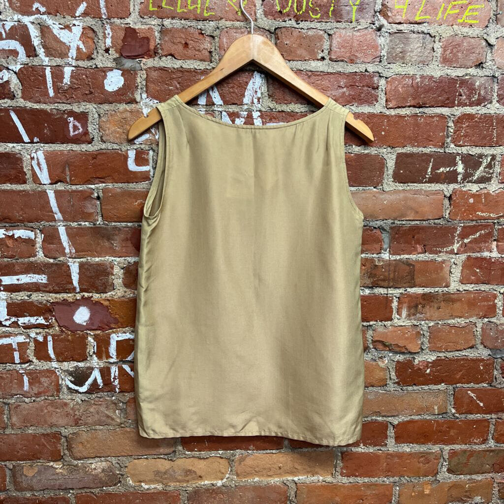 J.Tiktiner Silk Tank Top Gold Size Large