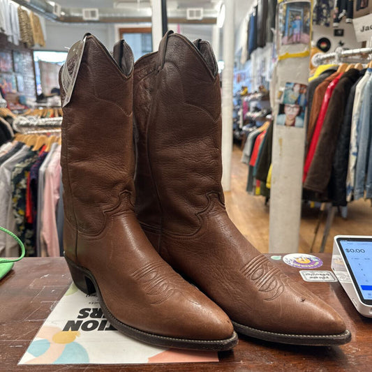 Justins Pointed Toe Cowboy Boots Brown Size 11M