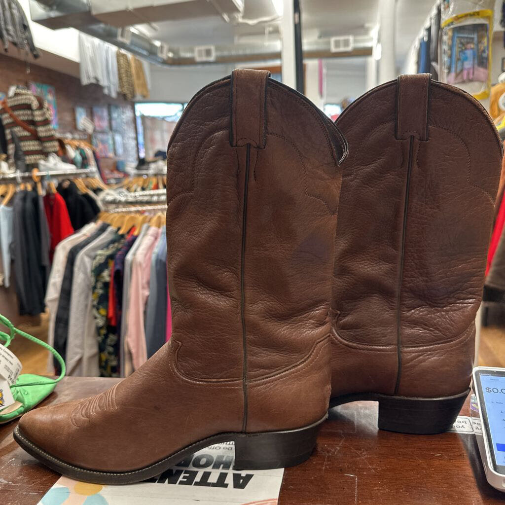 Justins Pointed Toe Cowboy Boots Brown Size 11M