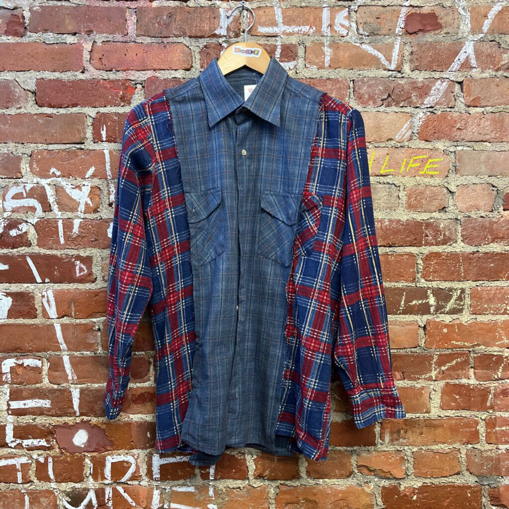 Hand Made Plaid Button Up Size Medium