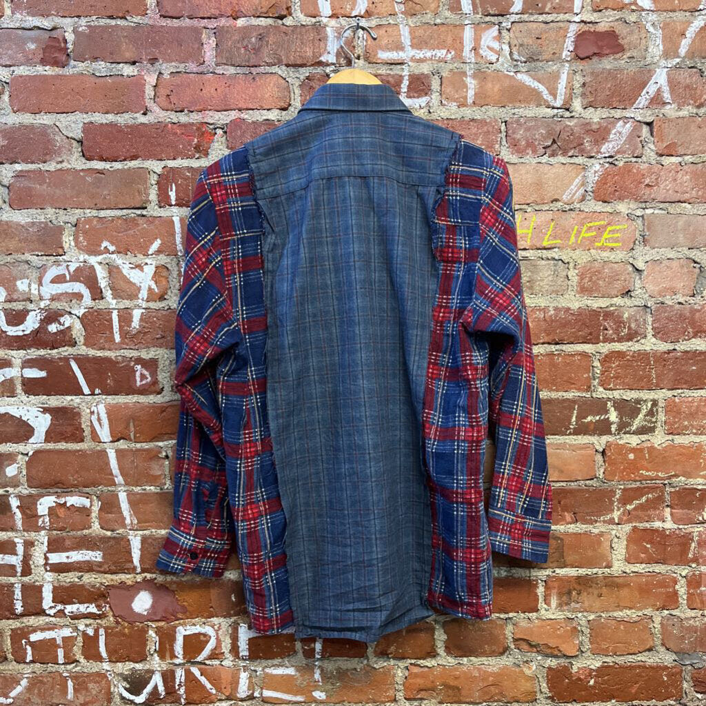 Hand Made Plaid Button Up Size Medium