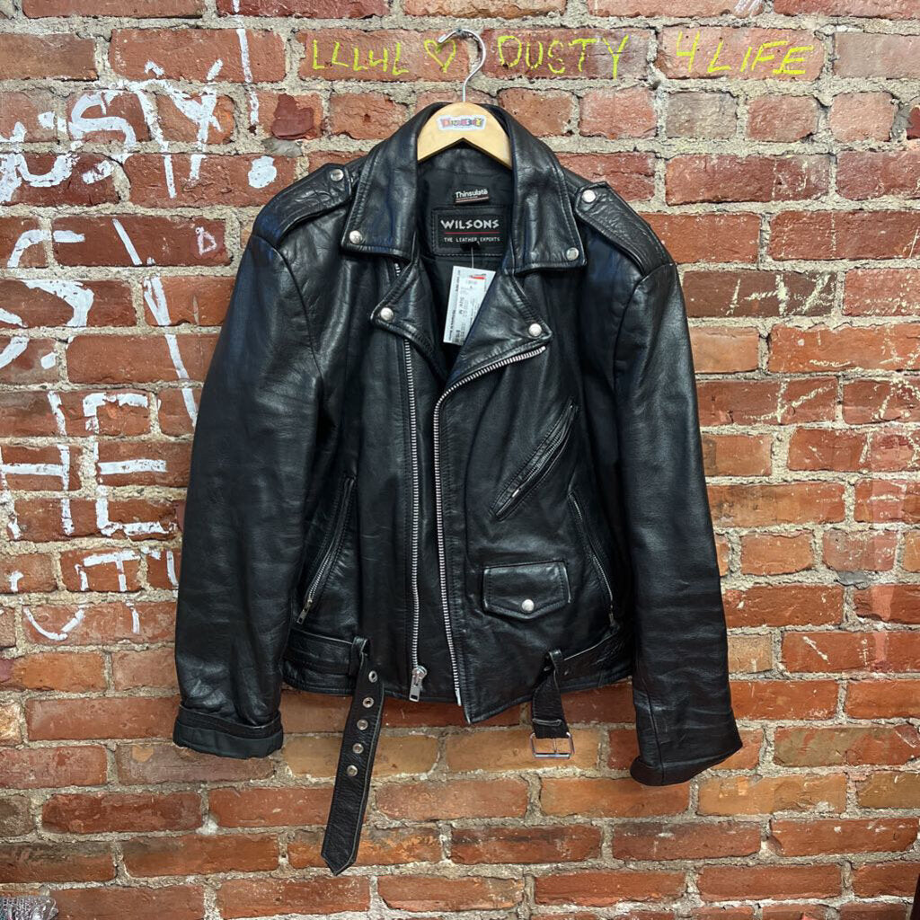 Wilson Leather Motorcycle Jacket Black Size M