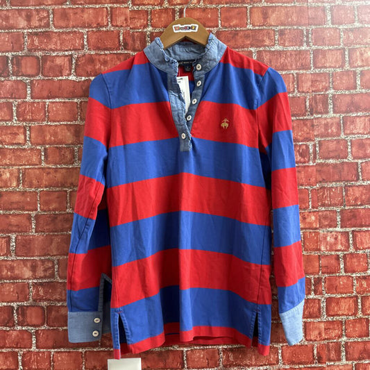 Brooks Brothers Striped Academia Polo Blue red Size S