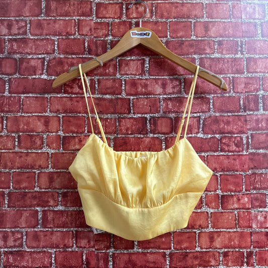 Wilfred Flowy Crop Tank Top Yellow Size M