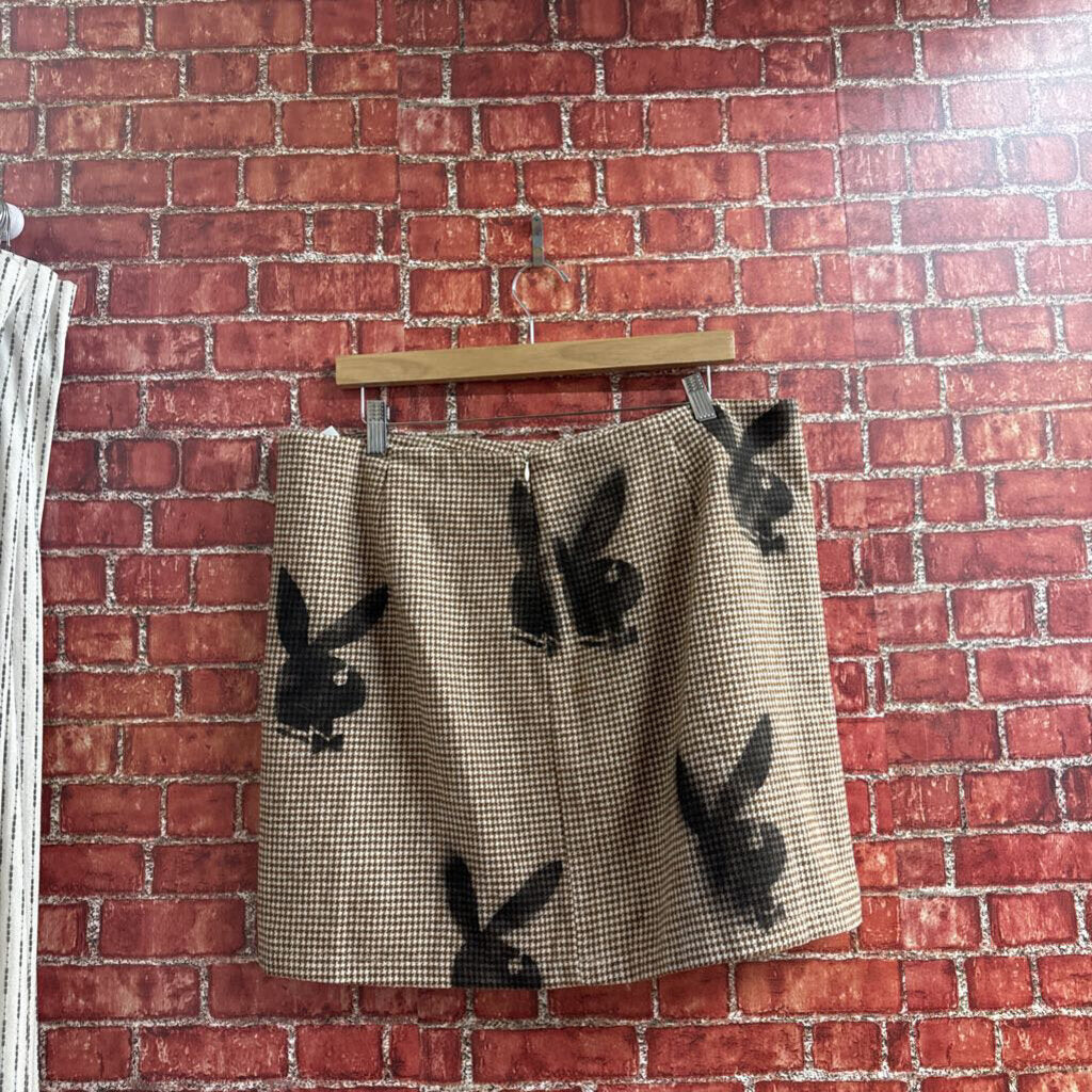 handmade Painted Playboy Skirt Brown Size XXL