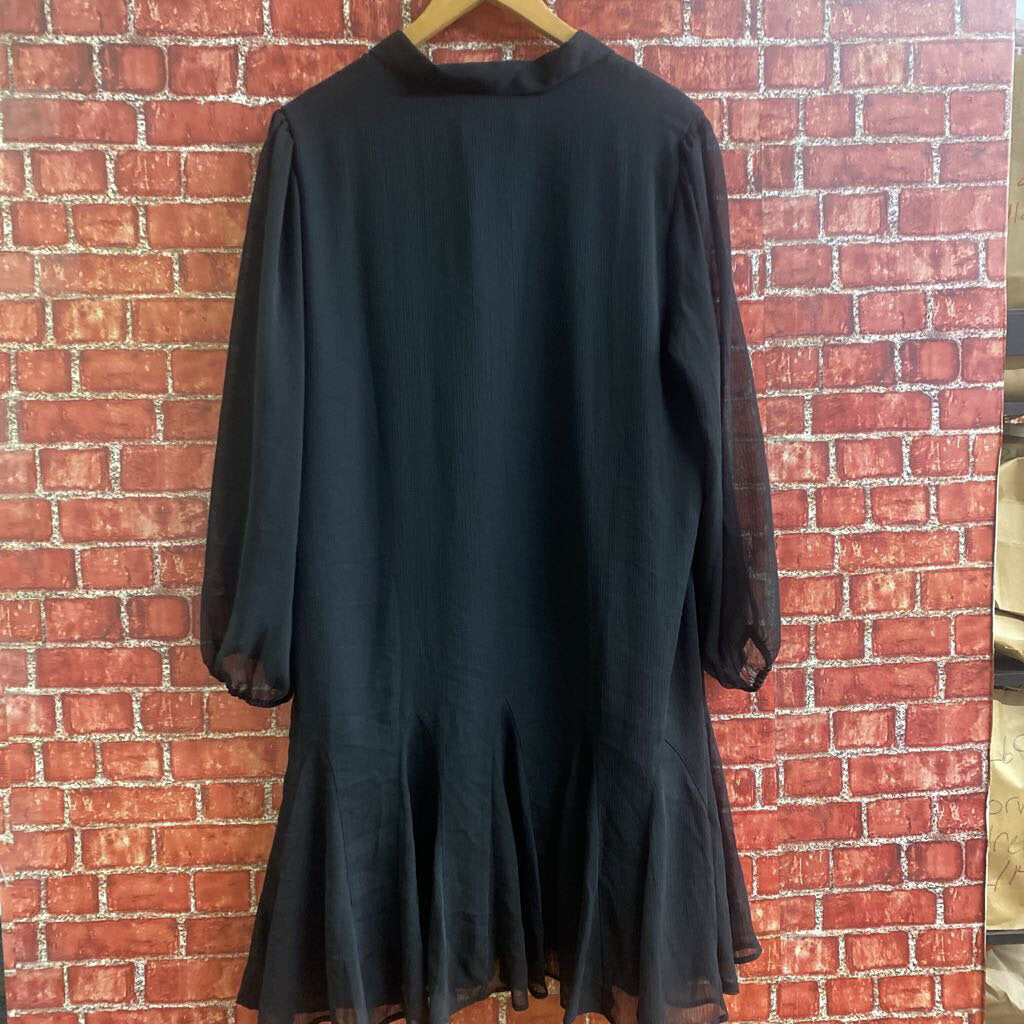 Loft Long Sleeve Midi dress Black Size XXLP