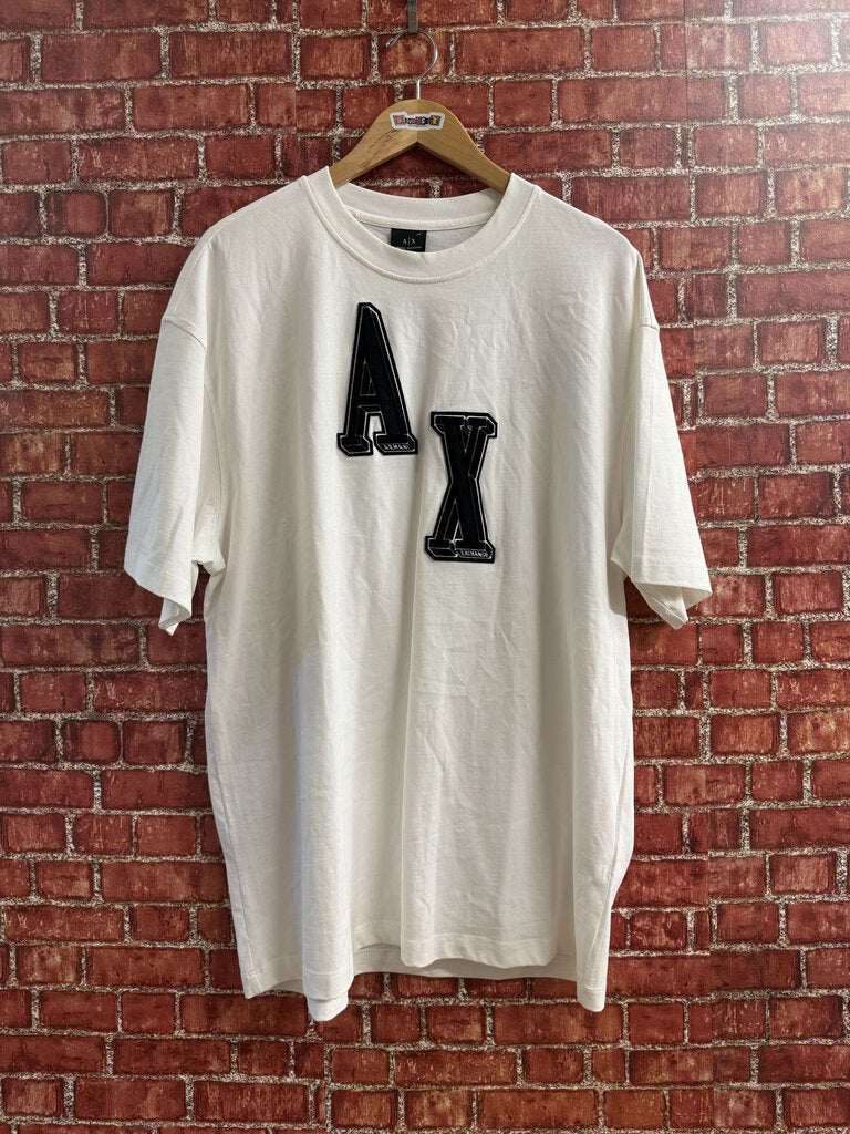 Armani Exchange AX Felt Letters White Size L