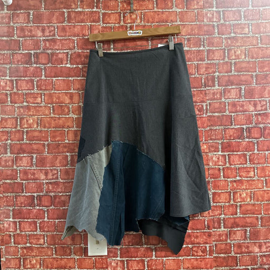 Handmade Asymmetrical Skirt Black Size 7