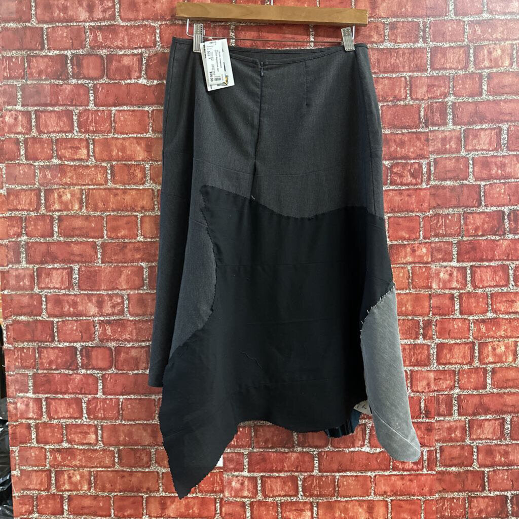 Handmade Asymmetrical Skirt Black Size 7