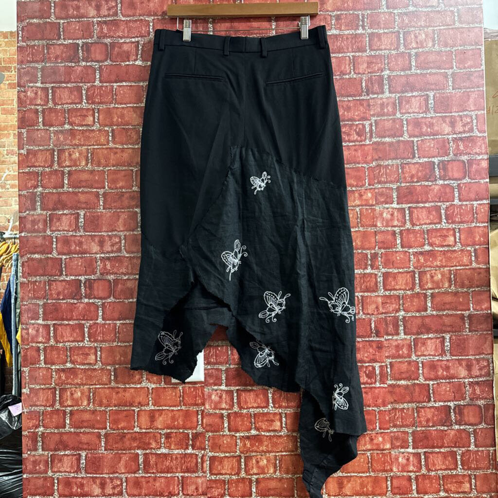 Handmade Asymmetrical Skirt Black Size 10