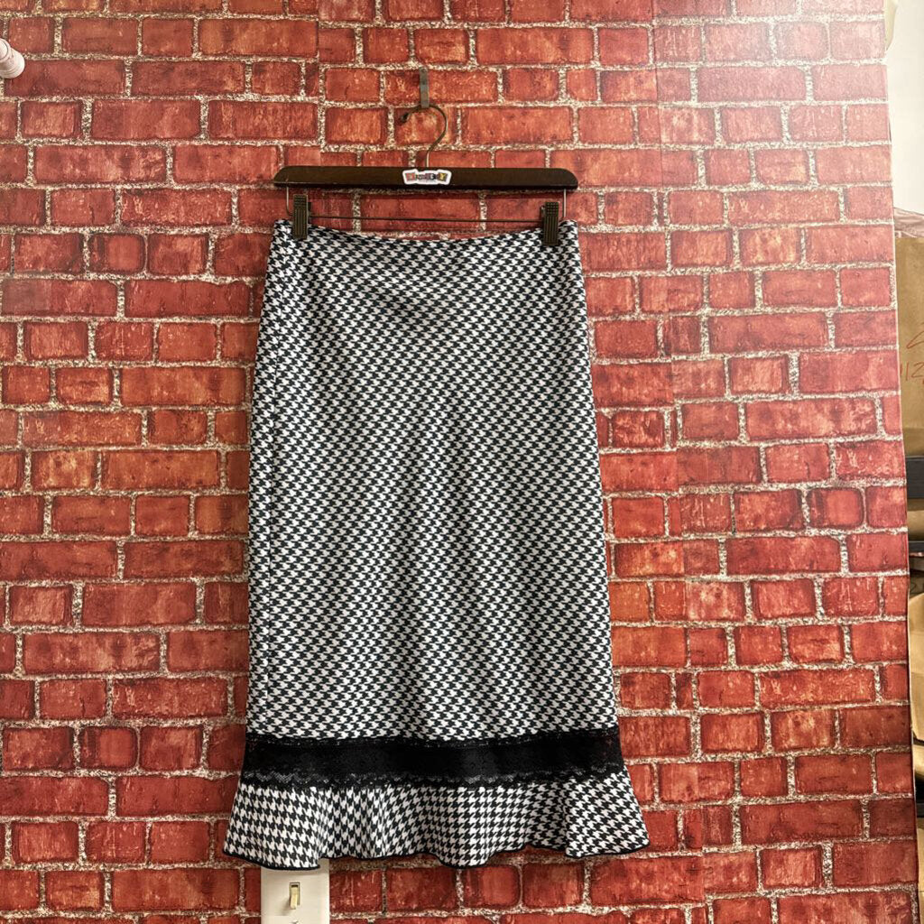 Lunachix Houndstooth Skirt black White Size S