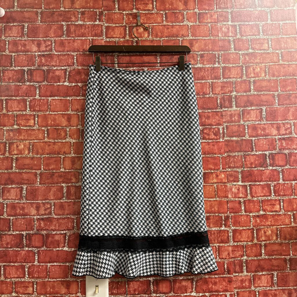 Lunachix Houndstooth Skirt black White Size S