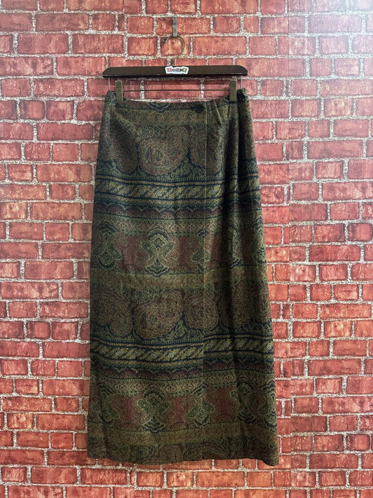 Dressbarn Wrap Paisley Skirt Multi Size 10