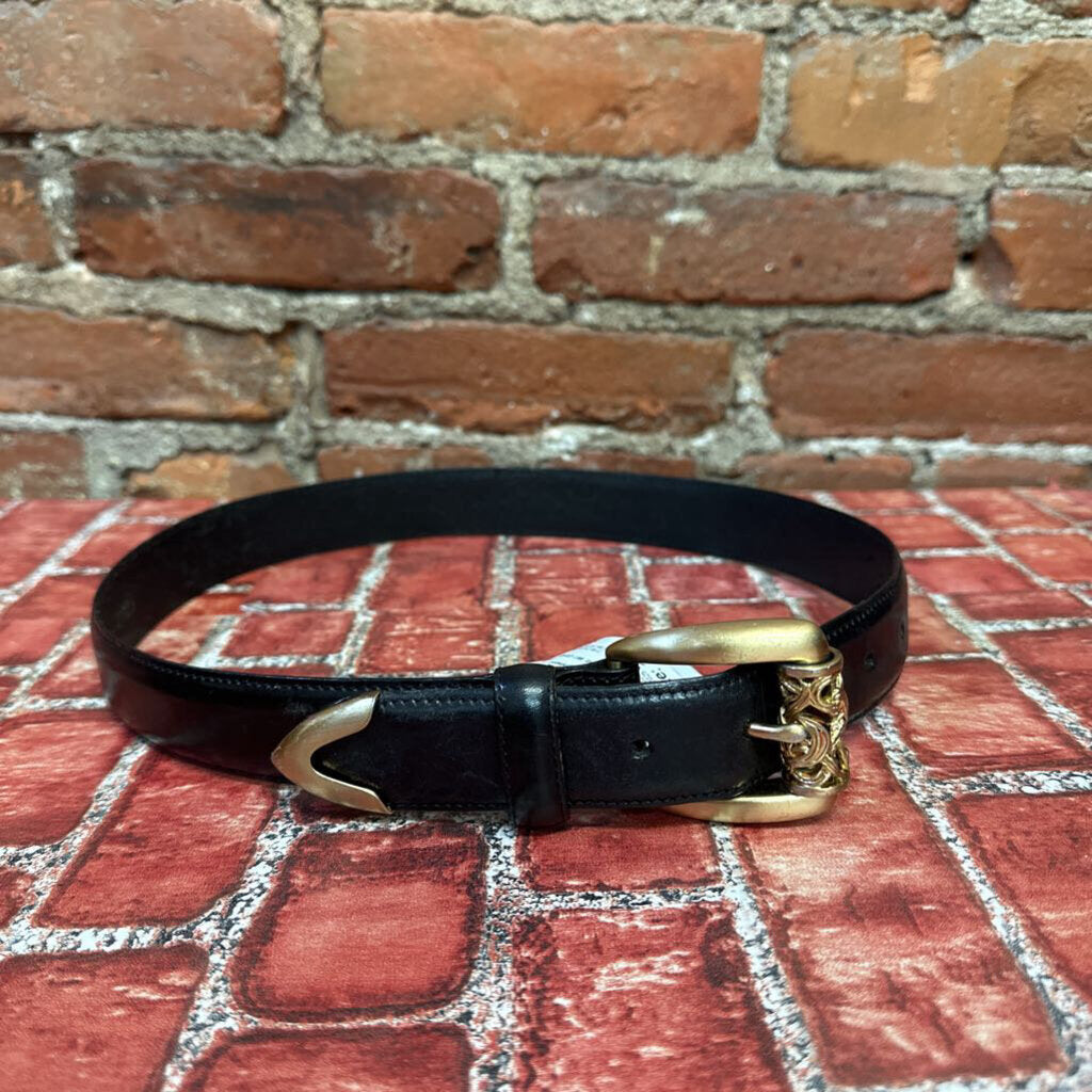 Brighton Black Belt W/ Gold Detailing