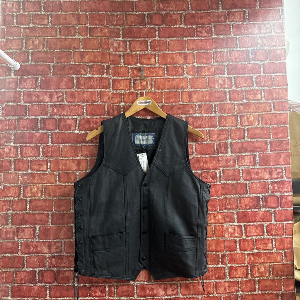 Starling Black Leather Vest Size M