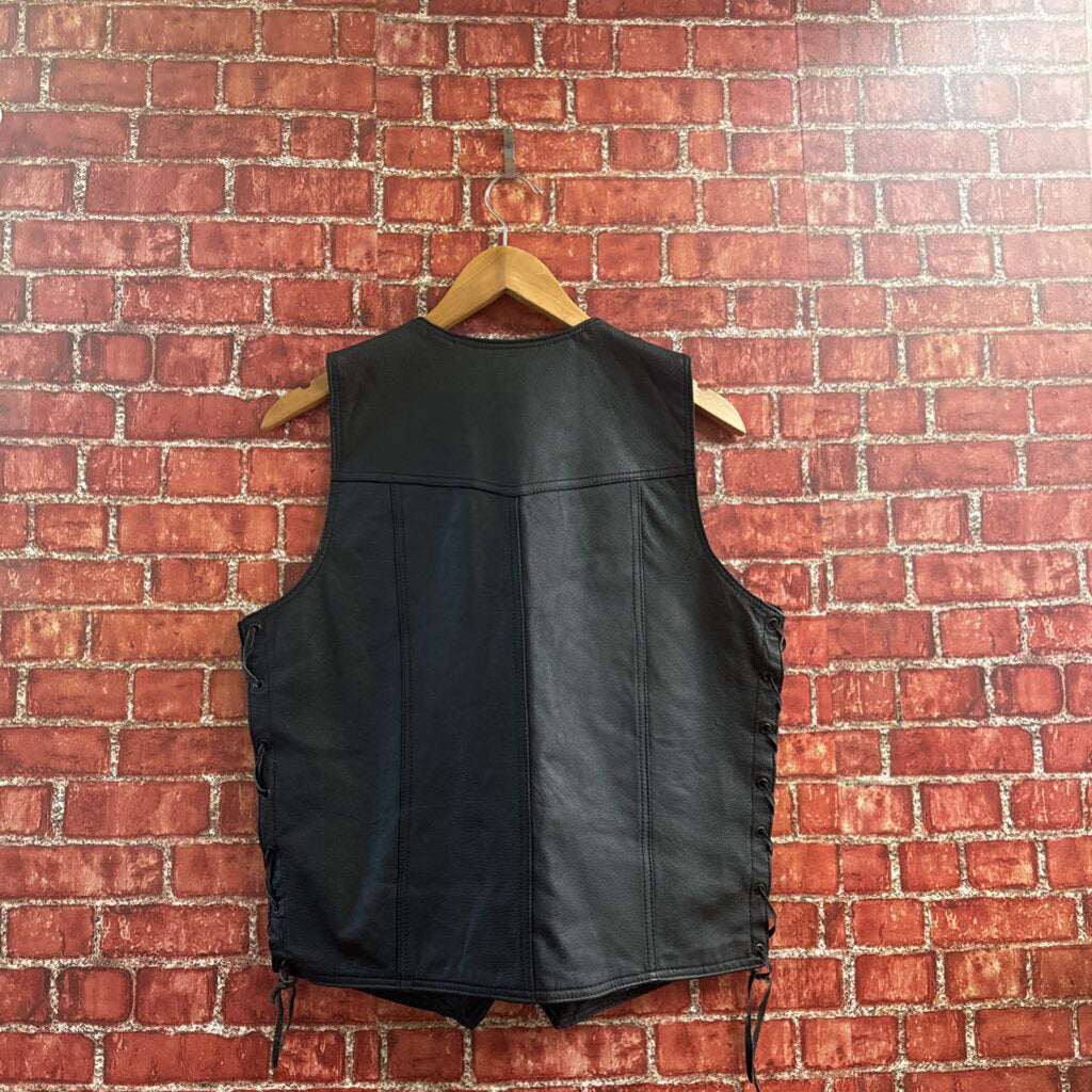 Starling Black Leather Vest Size M