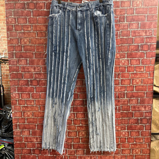 NWT Jaded London Frayed Panel Jeans Blue Size 32