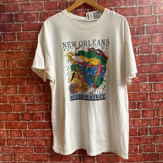 Vintage New Orleans Bourbon Street tee White Size L