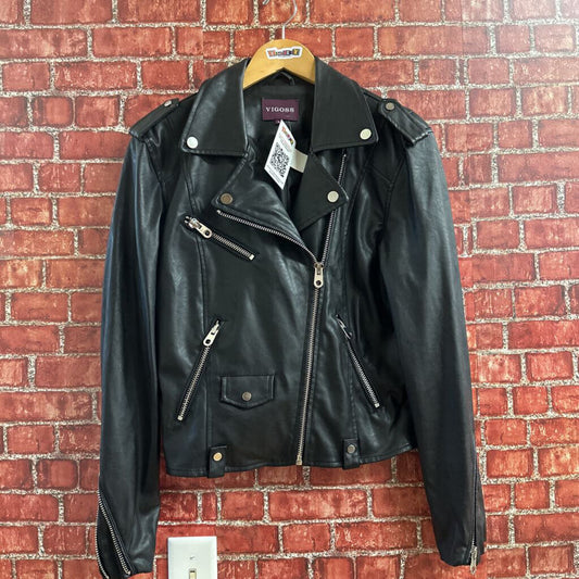 Vigoss Pleather moto Jacket black Size L