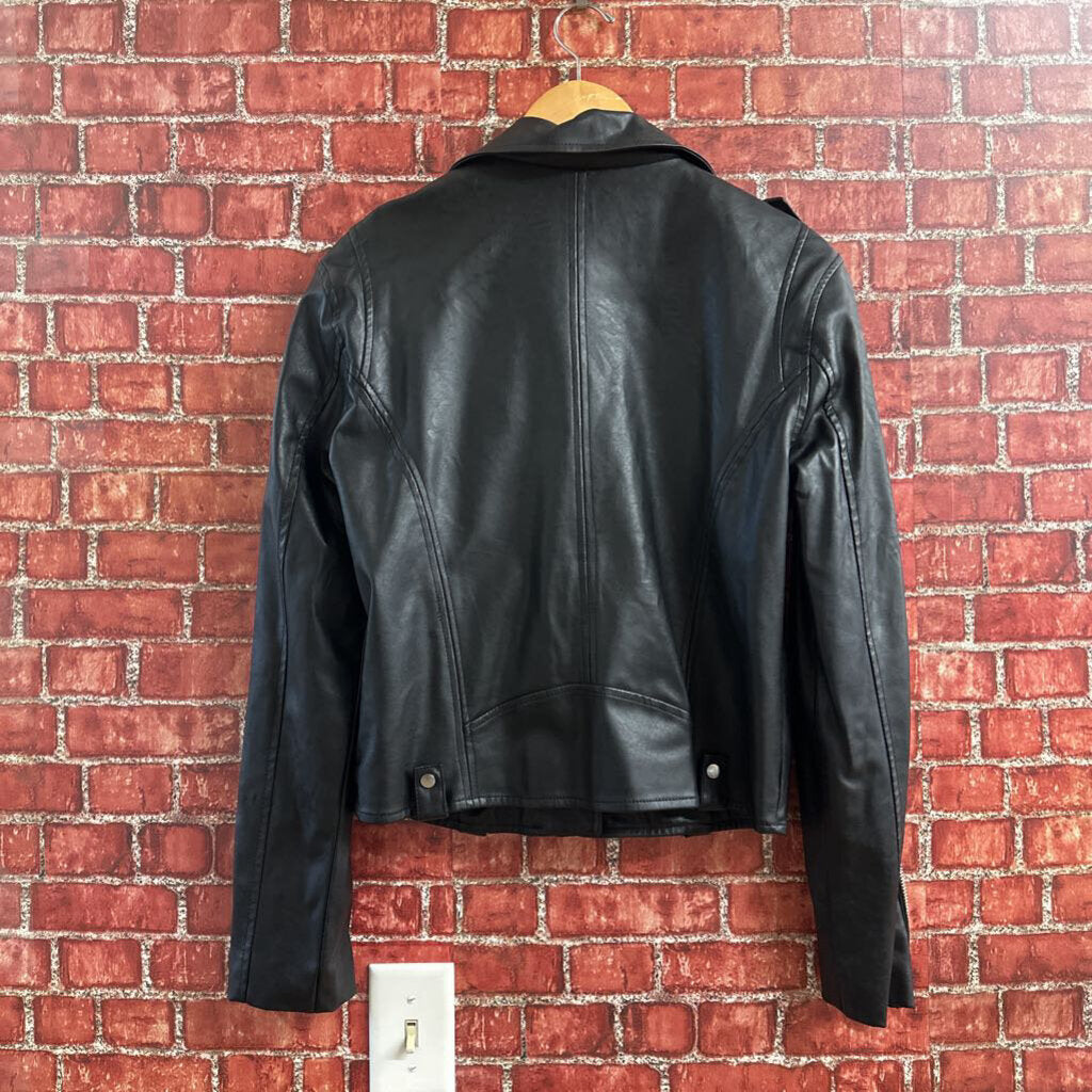 Vigoss Pleather moto Jacket black Size L