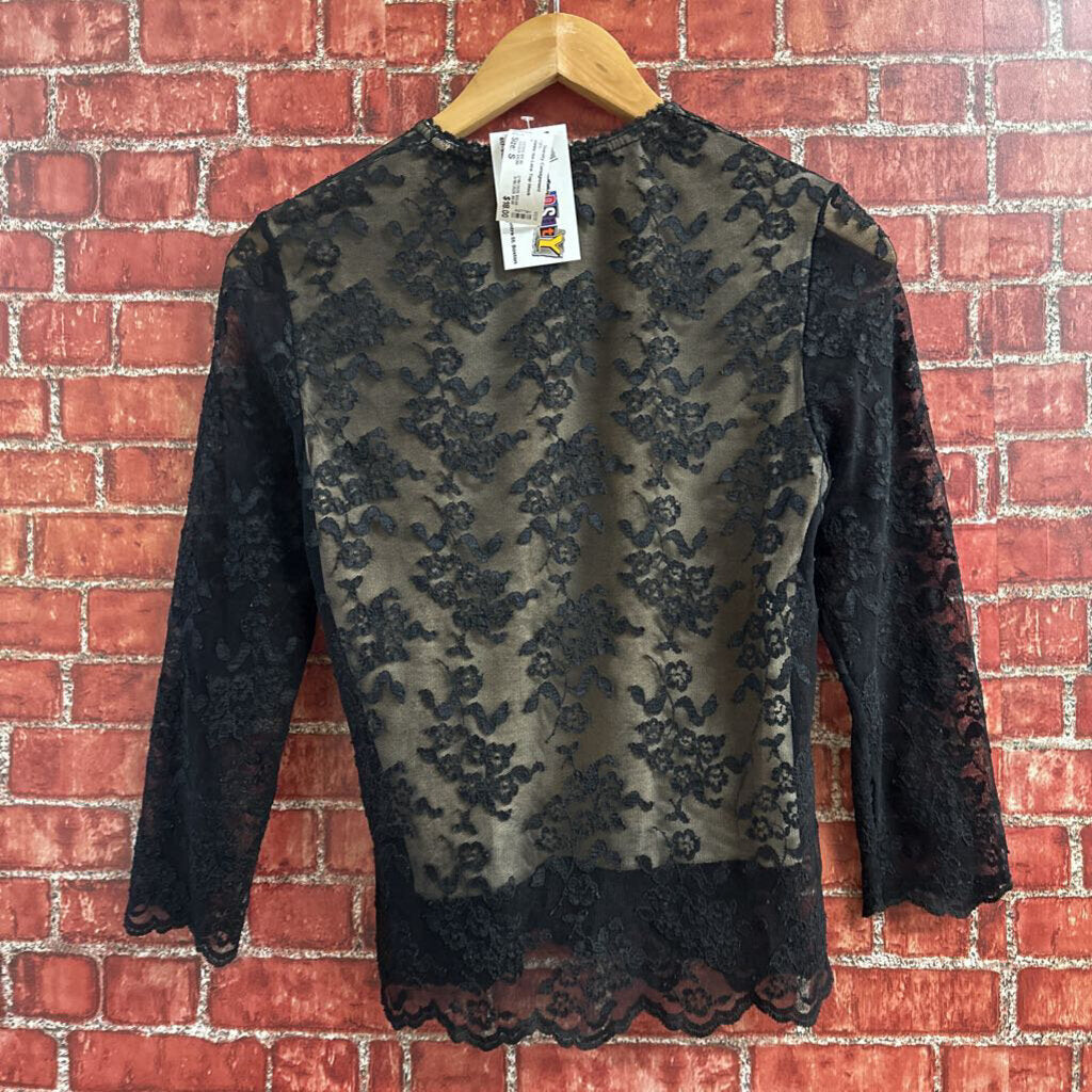 Jasmine tea Lace Top black Size S