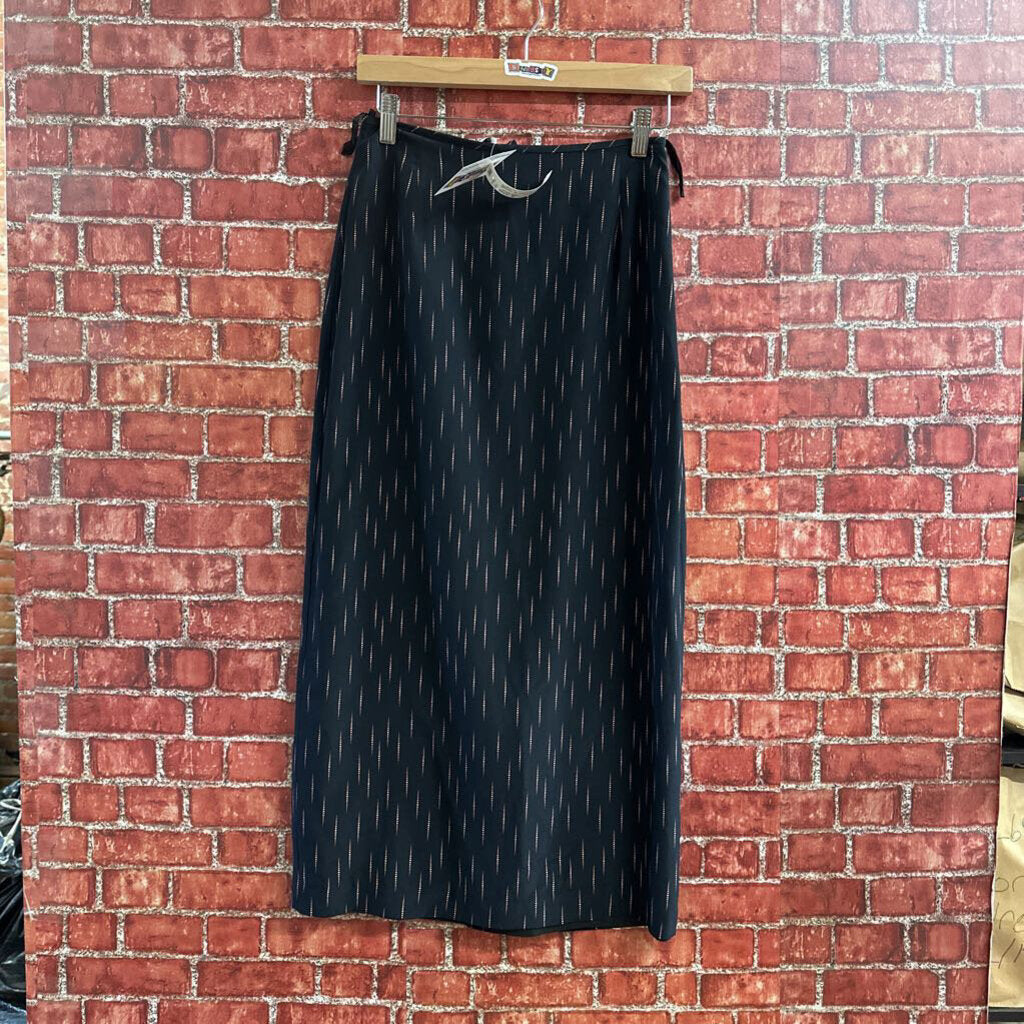 Spitalnick Silk Stripey maxi Skirt Black Size 6