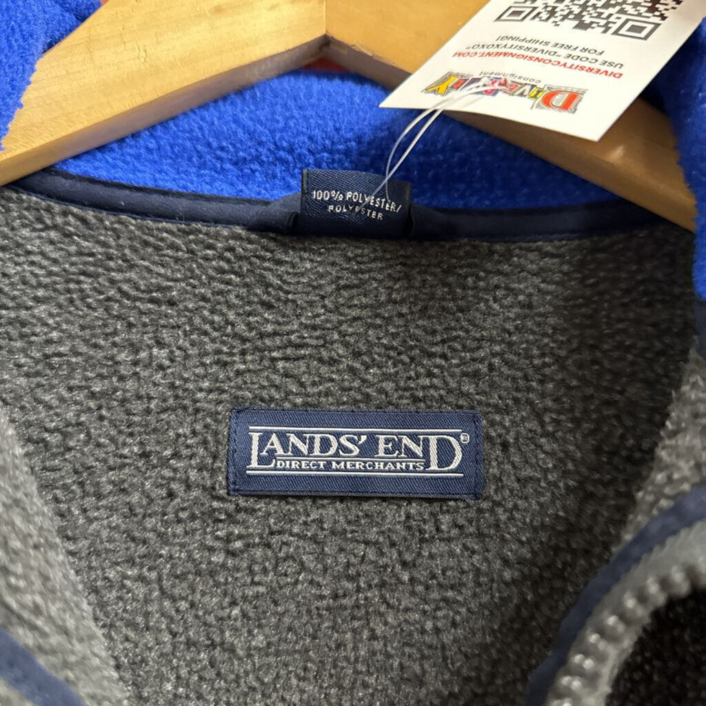 Lands End Fleece Zip Grey Size M