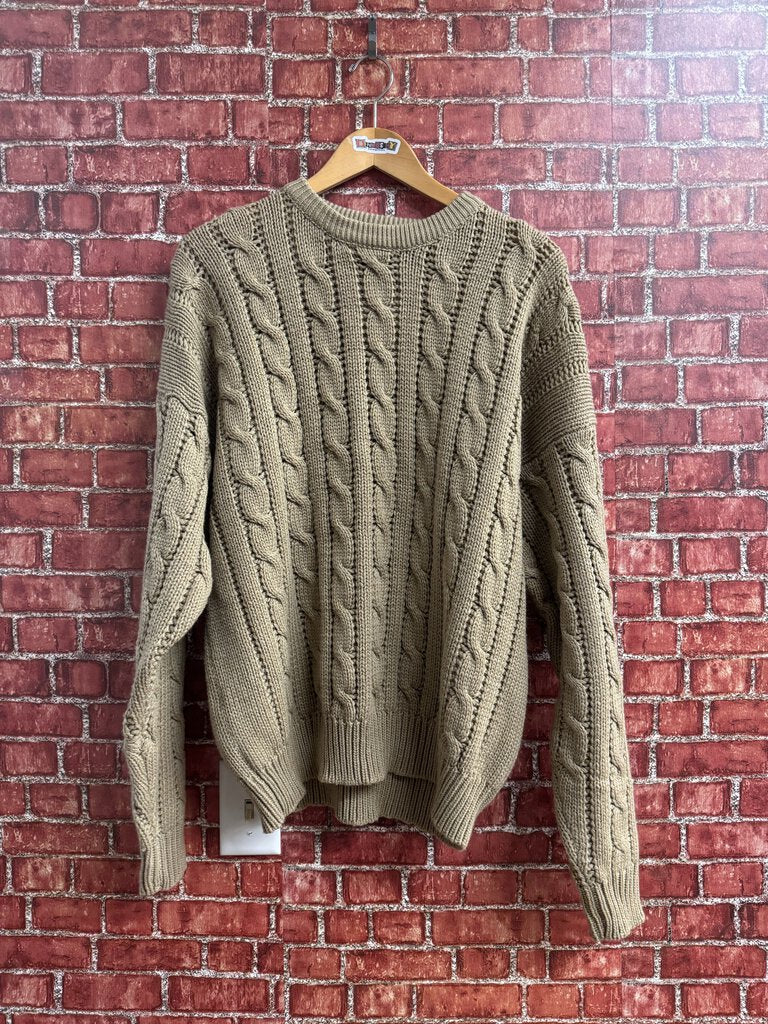 Vintage Sweaters Cable Knit Sweater Brown Size XL