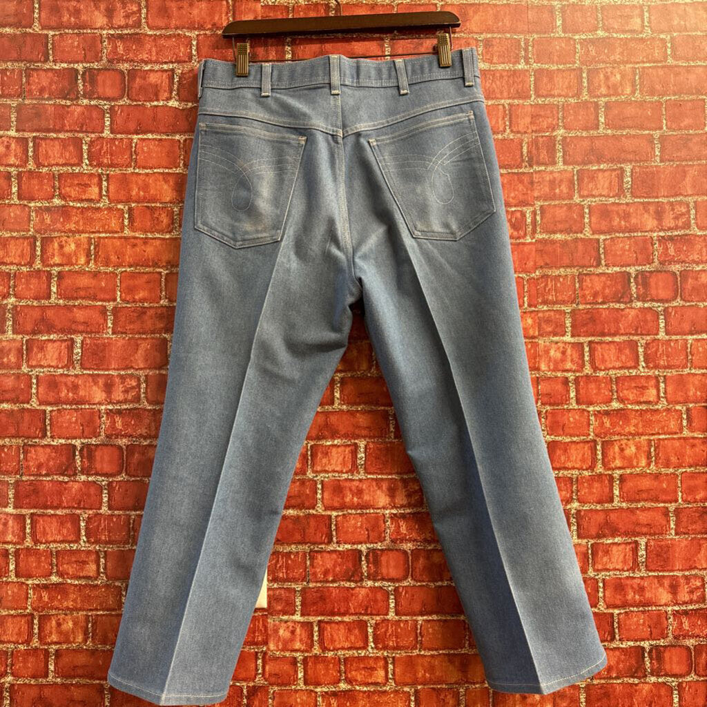 Vintage Pressed Jeans Trousers Blue Size 34x29