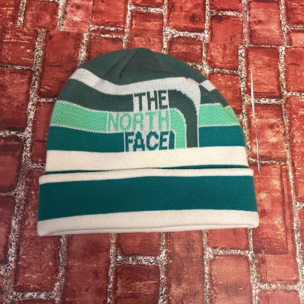 The North Face Striped Beanie Green